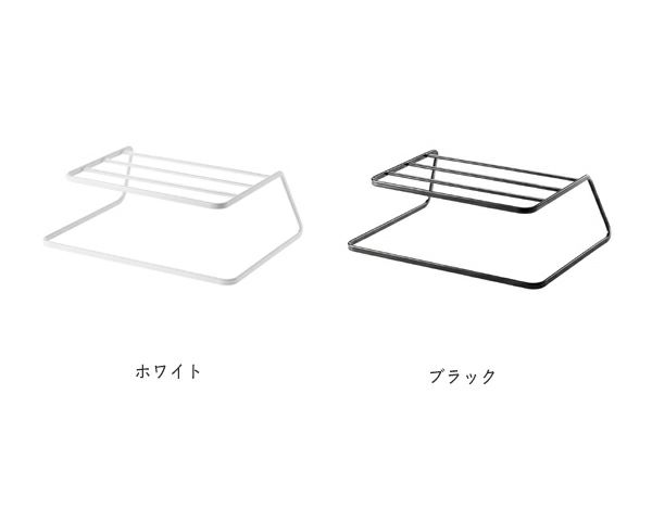 白と黒を基調としたカラーと、スチール製のシンプルで使い勝手の良いスタイリッシュなデザインの山崎実業ディッシュストレージtower（タワー） A