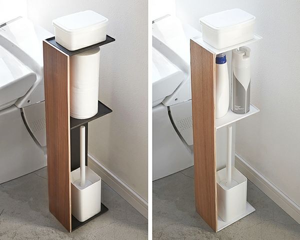 山崎実業スリムトイレラックrin（リン） で隠しておきたいトイレ用品も美しくスリムに収納