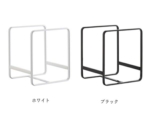 白と黒を基調としたカラーと、スチール製のシンプルで使い勝手の良いスタイリッシュなデザインの山崎実業ディッシュラックtower（タワー） S