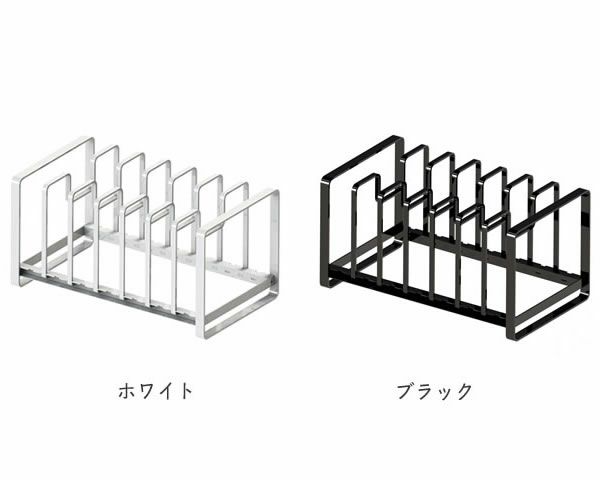 調理用具を立てて収納し、シンク下をスッキリ整頓出来る山崎実業シンク下フライパン＆鍋蓋スタンドtower（タワー）