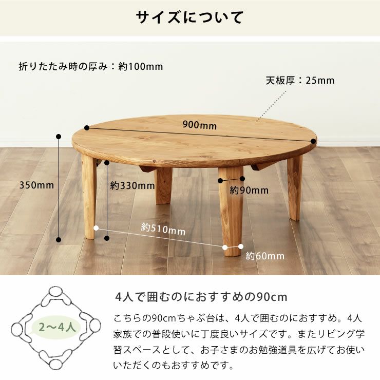 ちゃぶ台のサイズについて