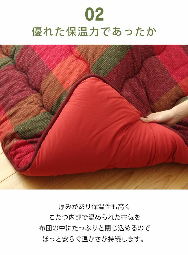 こたつ布団　掛け単品 205cm×205cm 「正方形 75～90cm」用_詳細07