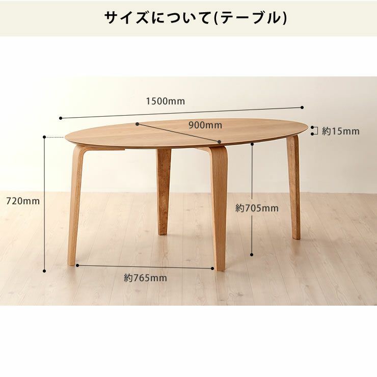 ダイニングテーブルのサイズについて