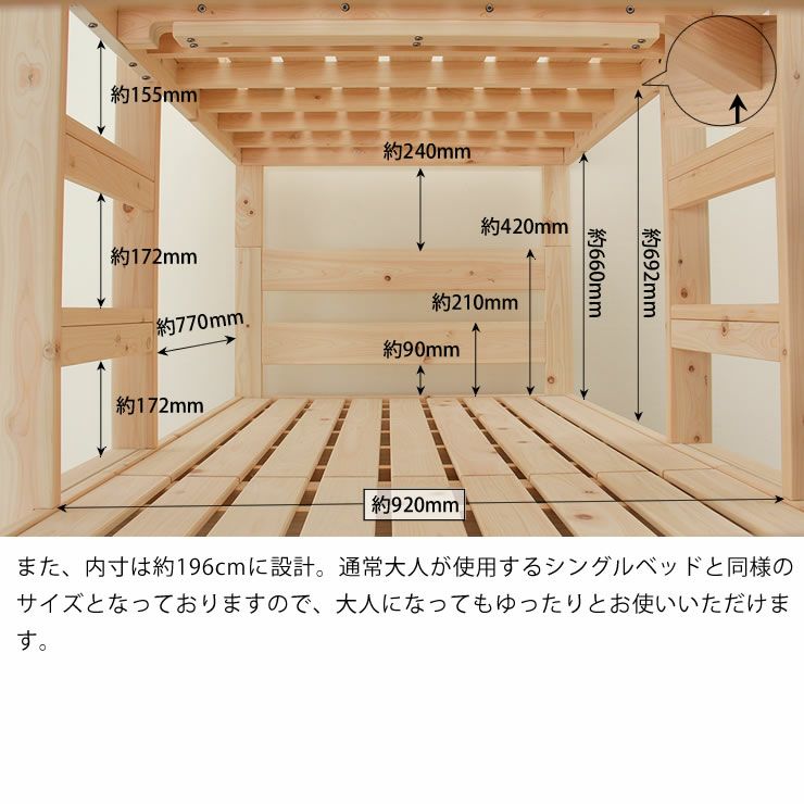 特許申請中！国産ひのき香るセパレート式二段ベッド_詳細09