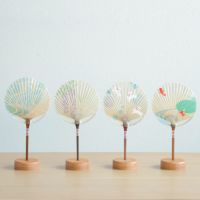 水うちわ 小丸(台座付） I-MUS - 美濃和紙通販 美の紙工房