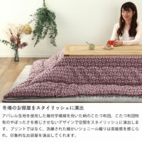 こたつ布団　薄掛け単品 200cm×250cm 「長方形105～120cm」用_詳細05