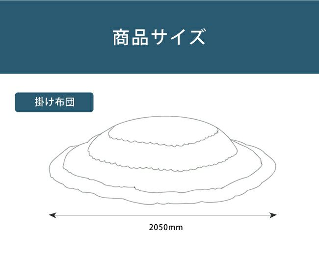 モロッカン柄円形こたつ布団の商品サイズについて