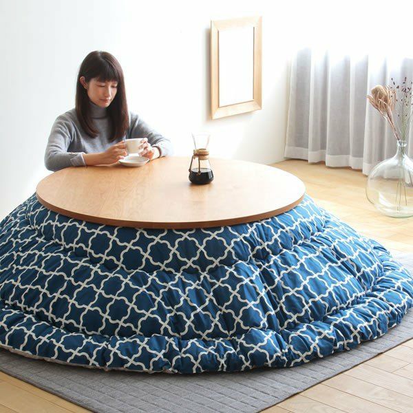 モロッカン柄*245cm*こたつ布団*イエロー*丸型 モロッカン柄*245cm*こたつ布団*イエロー*丸型 こたつ