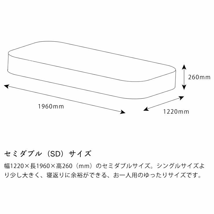 サータ（Serta）ポスチャーノーマルポケットコイルマットレス（ノーマルタイプ）SD セミダブルサイズ（3ゾーン：交互配列）_詳細14