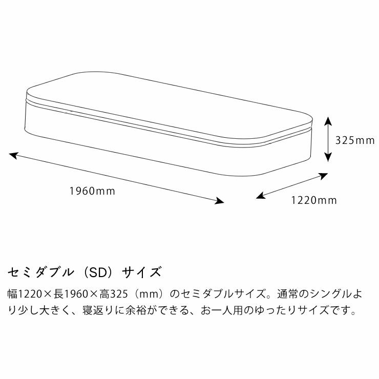 サータ（Serta）スイートコンフォート ピローソフトポケットコイルマットレス（立体ピローソフト・1トップタイプ）SD セミダブルサイズ（3ゾーン：並行配列）_詳細14