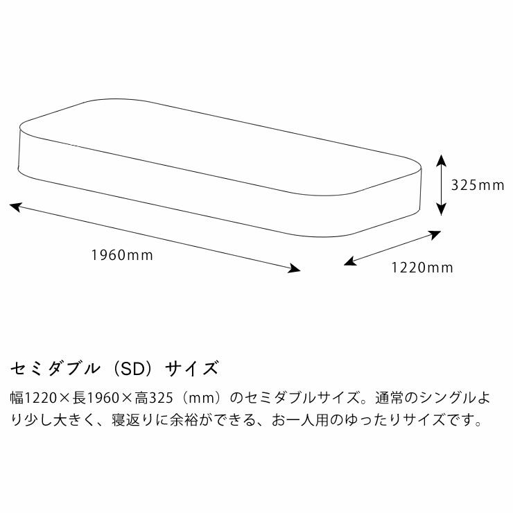 サータ（Serta）トラストコンフォート 7.7F1Nポケットコイルマットレス（ノーマルタイプ）SD セミダブルサイズ（5ゾーン：交互配列）_詳細14