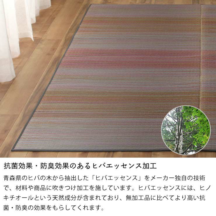 表情豊かなグラデーション「袋織り」い草ラグ Fボラン 191×191cm 裏貼り加工_詳細06