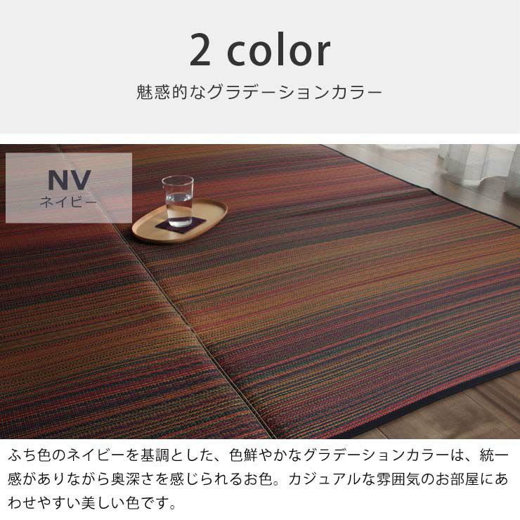 表情豊かなグラデーション「袋織り」い草ラグ Fボラン 191×250cm 裏貼り加工_詳細14