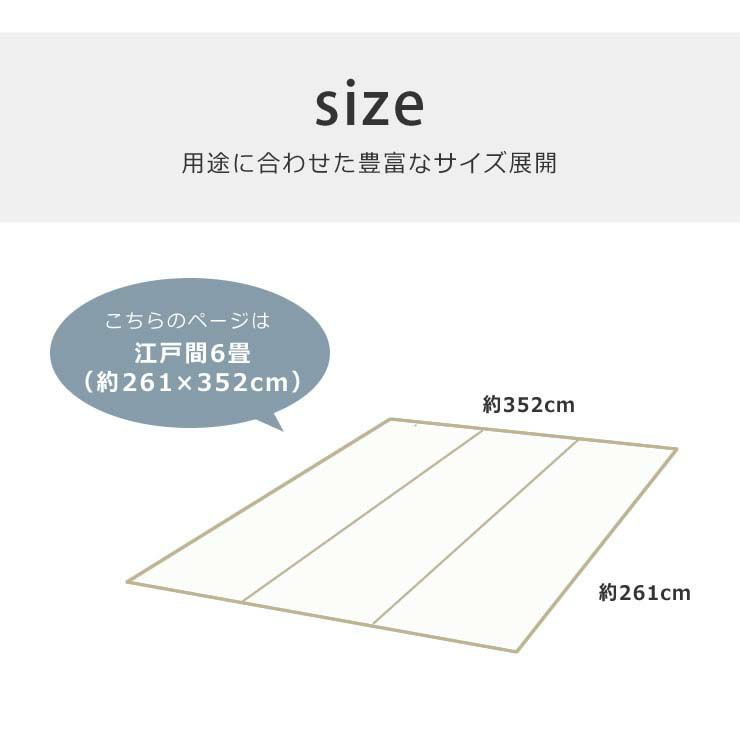 江戸間6畳(261×352cm)サイズのい草ラグ