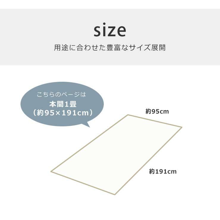 本間1畳（95×191cm）サイズのい草ラグカーペット