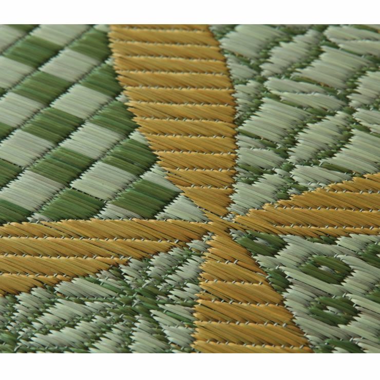 格子模様が美しい、い草ラグ 「常盤」  191×191cm_詳細18