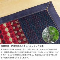 九州産い草と国産デニム生地の純国産い草ラグ 191×191cm（裏貼り加工） 「DXデニムラルフ」_詳細06