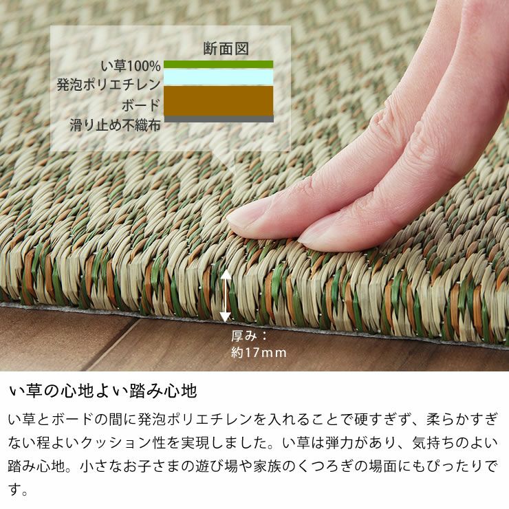 弾力があり、気持ちのよい踏み心地の琉球畳