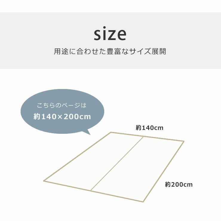 い草ラグのサイズについて