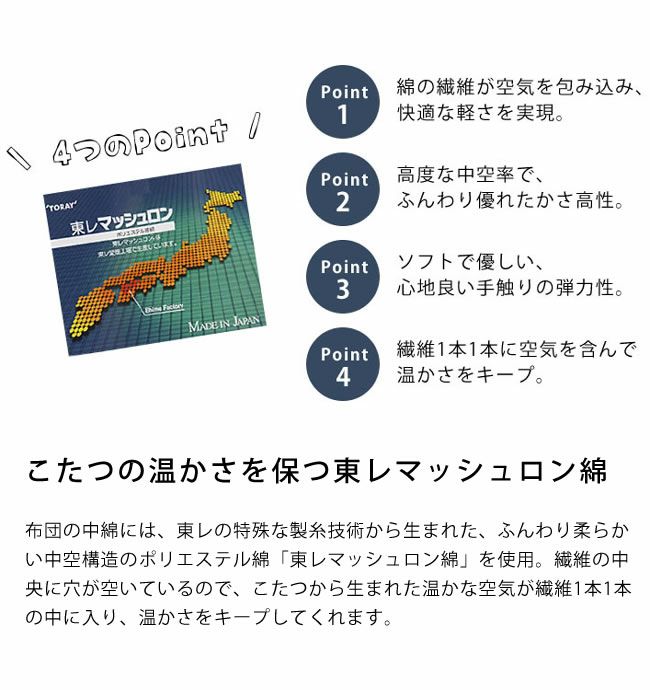 こたつセット こたつ こたつ布団 セット 長方形こたつ こたつ掛け布団 2点セット 120cm幅_詳細12