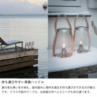 持ち運びやすい革製ハンドルのオイルランタン