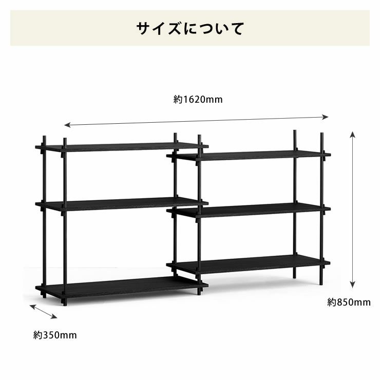 MOEBE（ムーベ）シェルビングシステムダブル 高さ85cm（ブラック）_詳細08