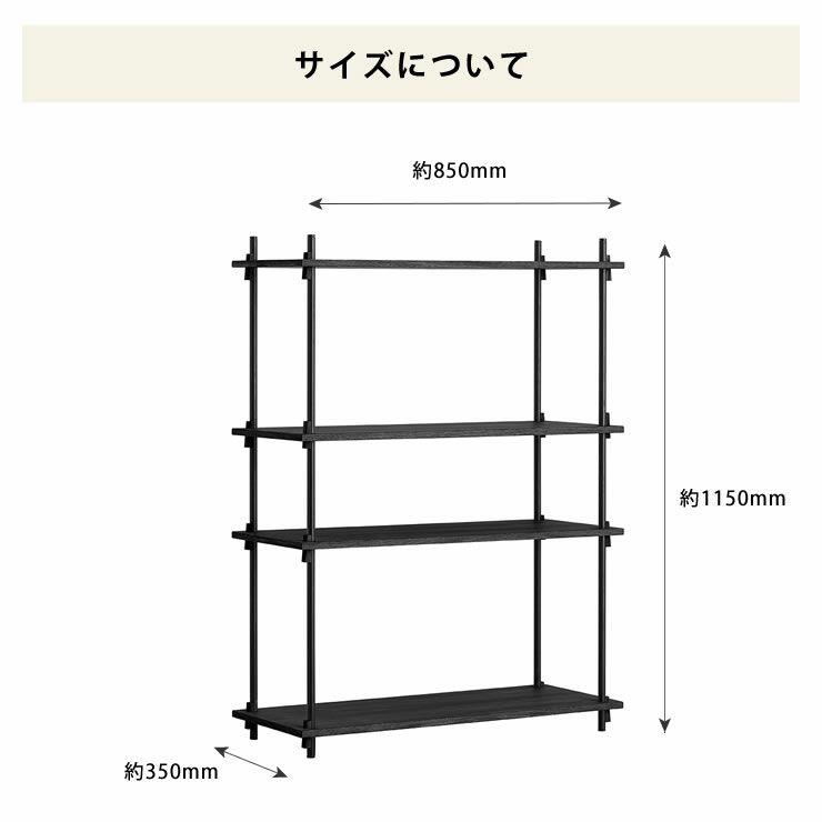 MOEBE（ムーベ）シェルビングシステムシングル 高さ115cm（ブラック）_詳細08