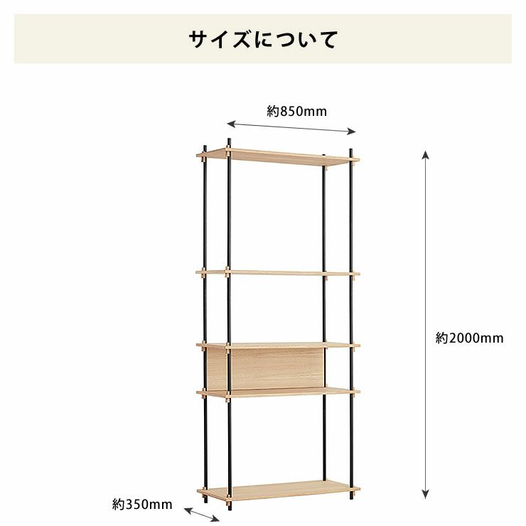 MOEBE（ムーベ）シェルビングシステムシングル 高さ200cm（オーク）_詳細08