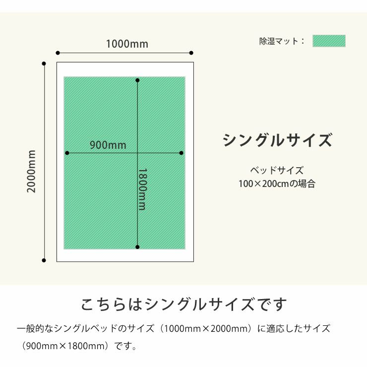 センサー付き除湿マット大容量除湿タイプシングルサイズ 90×180cm_詳細12