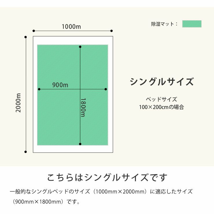 センサー付き除湿マット抗カビタイプシングルサイズ 90×180cm_詳細12