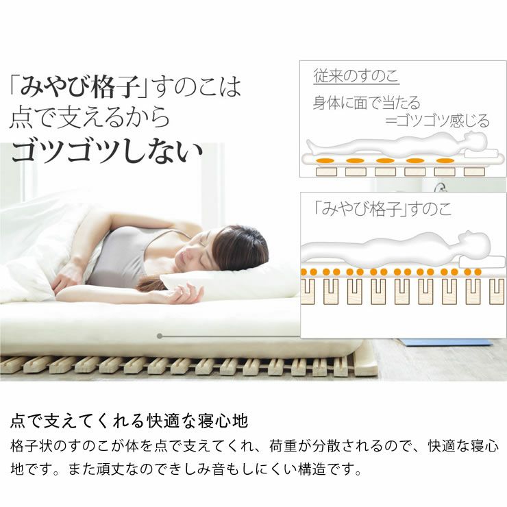 みやび格子 すのこベッド シングル ロール式 みやび格子」すのこベッド シングル ロールタイプ その他ベッド関連