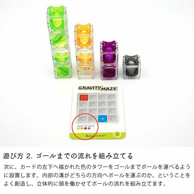 グラビティ・メイズの遊び方2.ゴールまでの流れを組み立てる