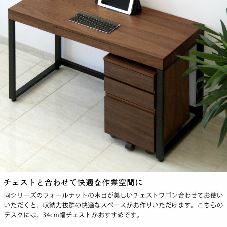 ビジネスデスク 学習机 木製 (幅110cmサイズ) 深みのある色合いのウォールナット木製デスク 110cm幅※ 書斎机｜書斎机