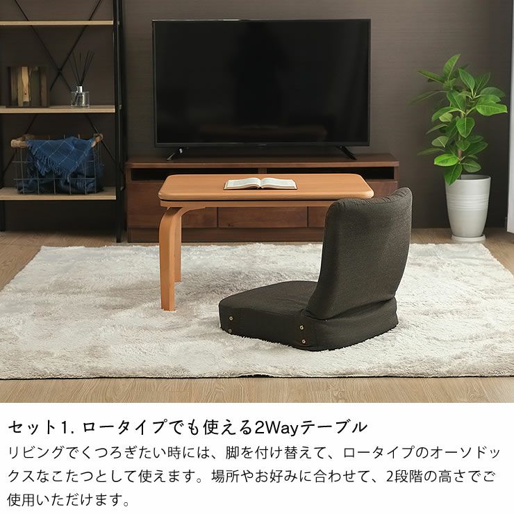 ロータイプでも使える2Wayテーブルのパーソナルこたつ