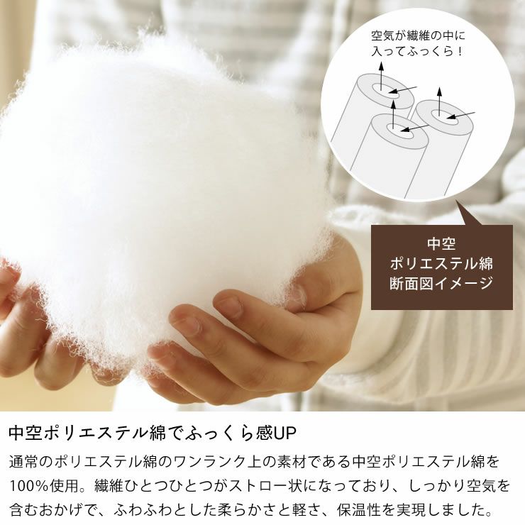 中空ポリエステル綿でふっくら感アップのこたつ掛け布団