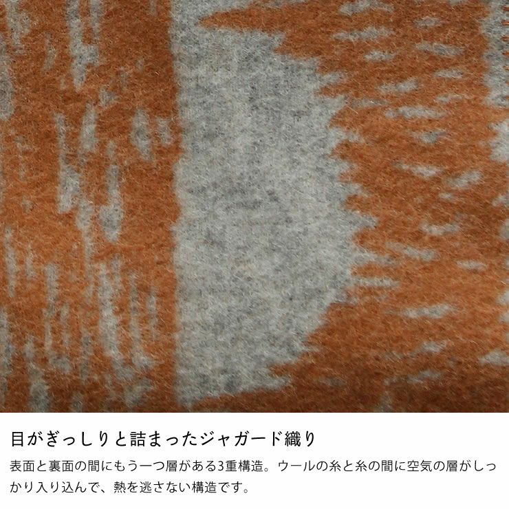 目がぎっしりと詰まったジャガード織りのウールブランケット