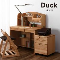 学習机3点セット DUCK（ダック）(デスク+ミドル上棚+ワゴン)