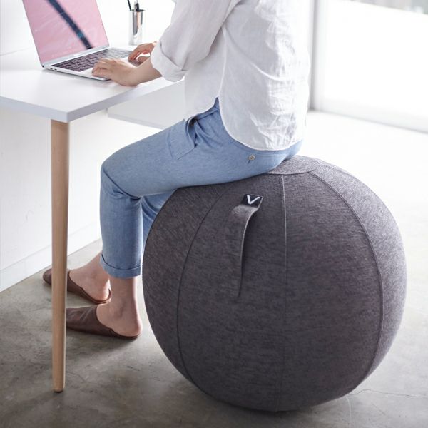 くつろぎのソファーやお仕事のデスクチェアとして!山崎実業 vivora（ビボラ）シーティングボール　ルーノ　シュニールシリーズ ファブリックカバー