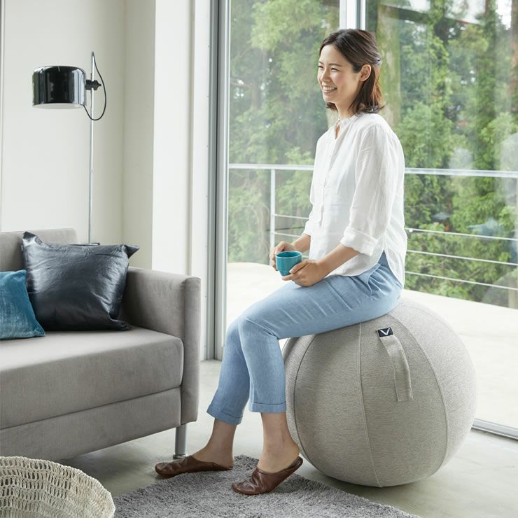 山崎実業 vivora（ビボラ）シーティングボール　ルーノ　シュニールシリーズ ファブリックカバーはリビングや寝室・書斎などどこに置いても違和感なく溶け込みます