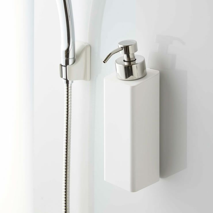 山崎実業マグネットツーウェイディスペンサー TOWER（タワー）泡タイプは壁面に浮かせるから底がぬめらず衛生的