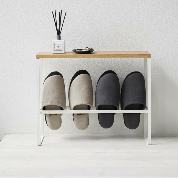 山崎実業天板付きスリッパラック TOWER（タワー）はシンプルなデザインでどんなインテリアにも馴染みます