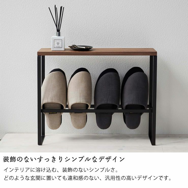 装飾のないすっきりシンプルなデザインの山崎実業天板付きスリッパラック TOWER（タワー）