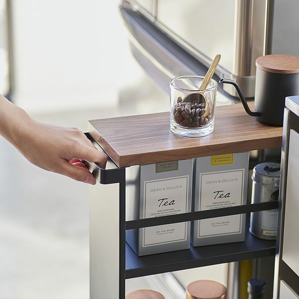 ハンドル付きだからラクラク移動！山崎実業ハンドル付きスリムワゴン　tower（タワー）