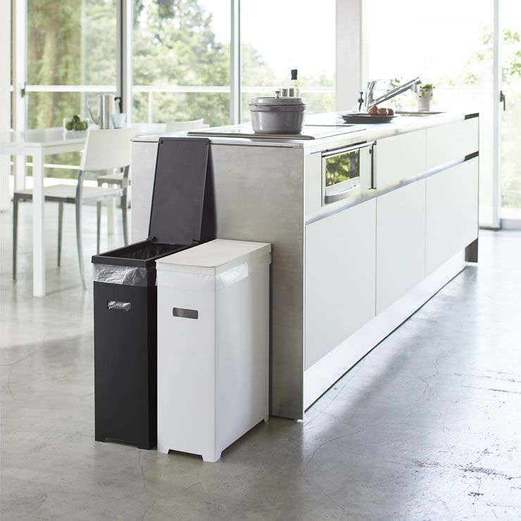 山崎実業スリム蓋付きゴミ箱　tower（タワー）　2個組は使う場所に合わせて自分で高さを調整できます