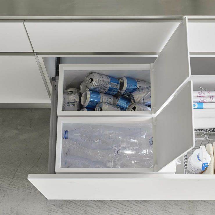 生ゴミ・プラスチックゴミなどの分別に!山崎実業シンク下蓋付きゴミ箱　tower（タワー）　2個組