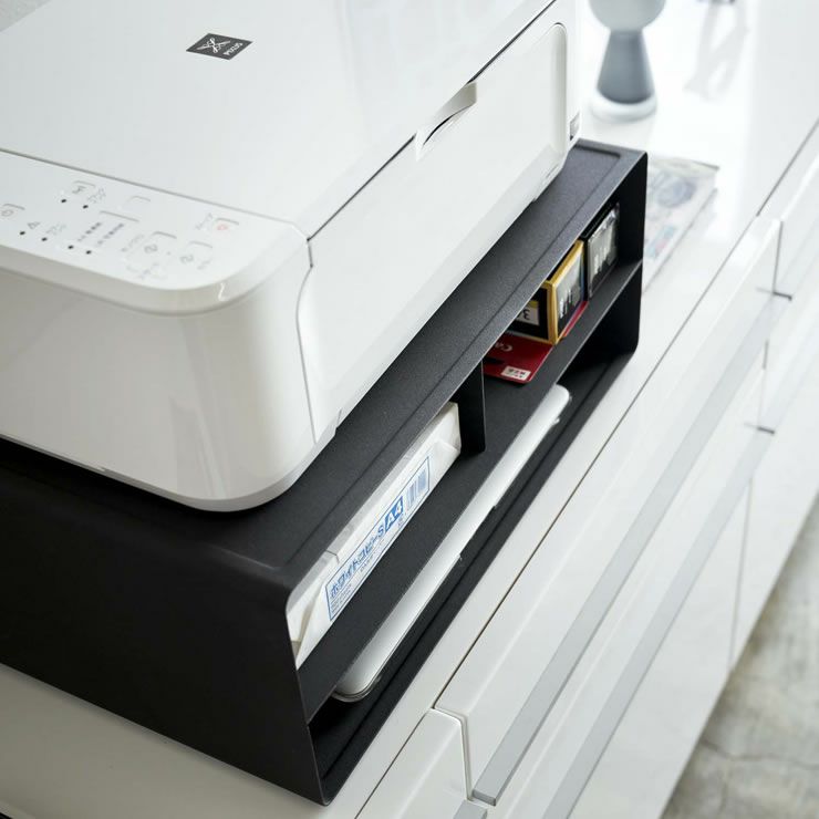 山崎実業ツーウェイプリンター収納ラック　tower（タワー）をキャビネット上などで使用する場合はキャスター無しで置いて使用できます