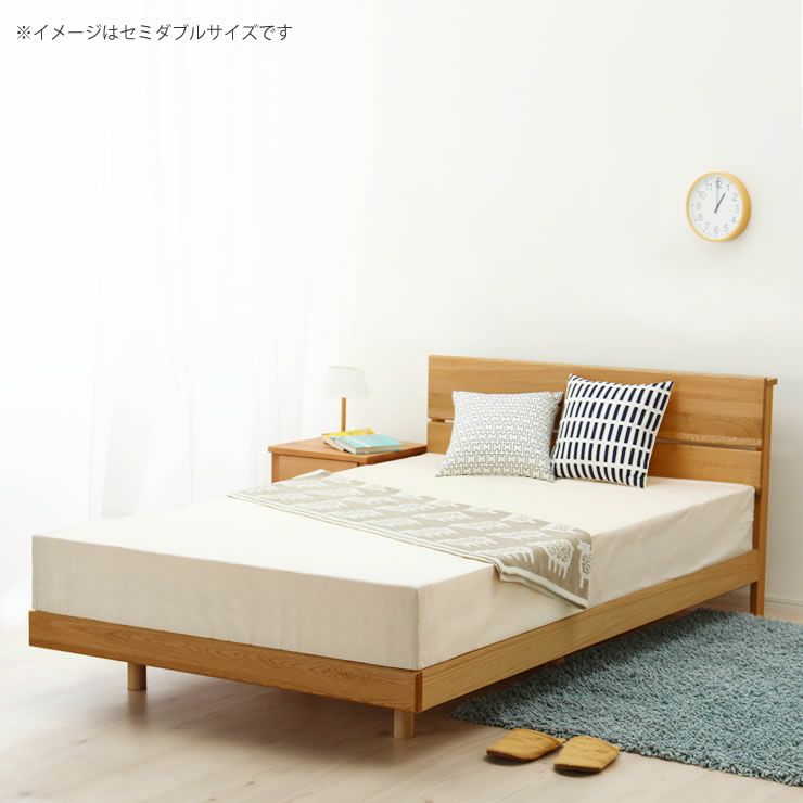 オーク無垢材を使用した木製すのこベッド シングルサイズ 低・高反発3層マット付_詳細16