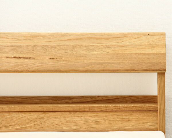 すのこベッド 小物が置ける便利な宮付オーク材の木製すのこベッド シングルサイズ 低・高反発3層マット付_詳細03
