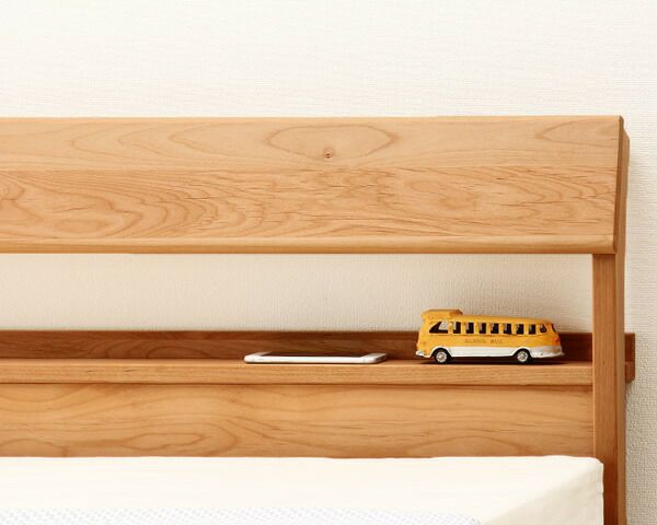 小物が置ける便利な宮付アルダー材の木製すのこベッド シングルサイズ 低・高反発3層マット付_詳細03