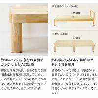 ま～るくやわらかいフォルムの北欧テイストなすのこベッドシングルサイズ 低・高反発3層マット付ホームカミング Homecoming NB03_詳細07